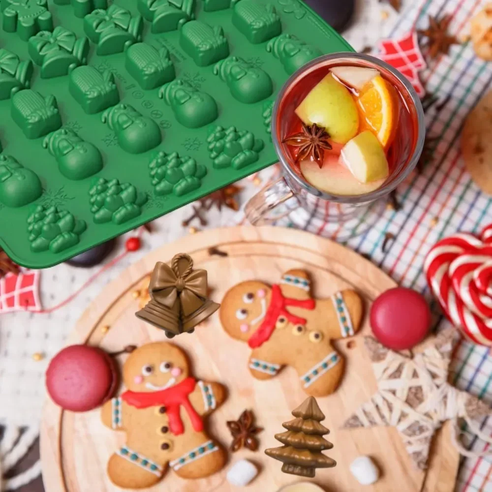 クリスマスシリコーンチョコレート型ジンジャーブレッドマンクリ - Kitchen Baking Gloves のレビューと価格