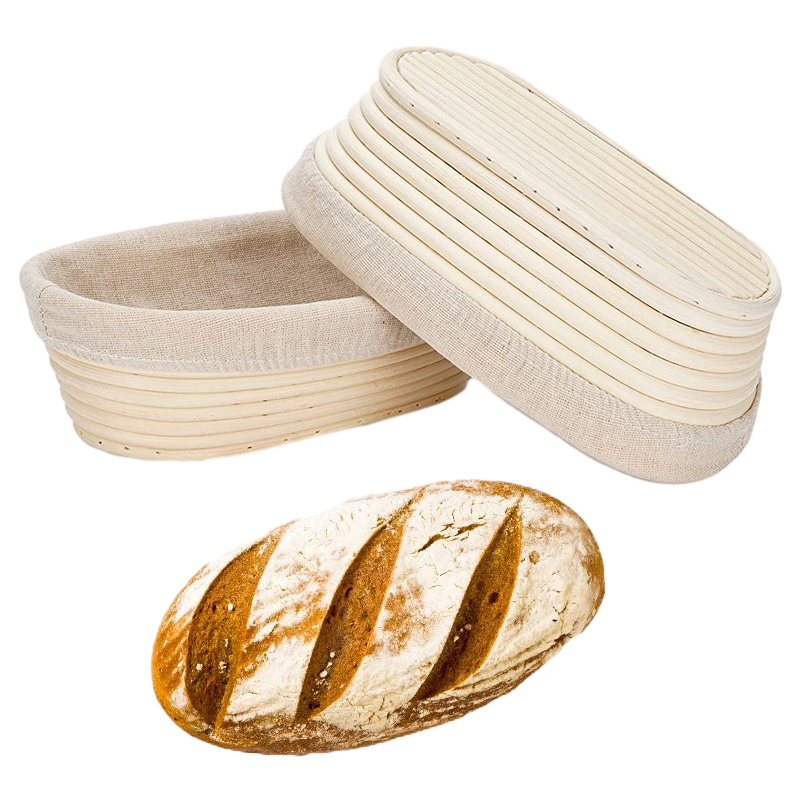 天然ラタン製パンかご 麻布付き 7個セット パン道具 バネト - Proofing Basket Banneton のレビューと価格