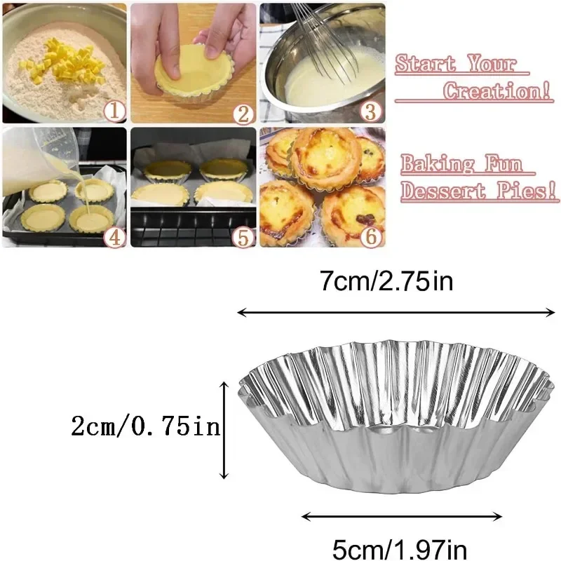 再利用可能な厚手の金型、卵アート金型、ステンレス鋼カップケー - Kitchen Baking Tins のレビューと価格