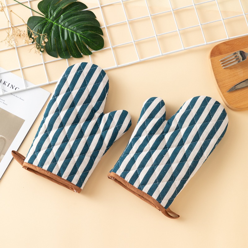 2 個の厚みのあるオーブンミットホームキッチン格子ミット高温 - Kitchen Baking Gloves のレビューと価格