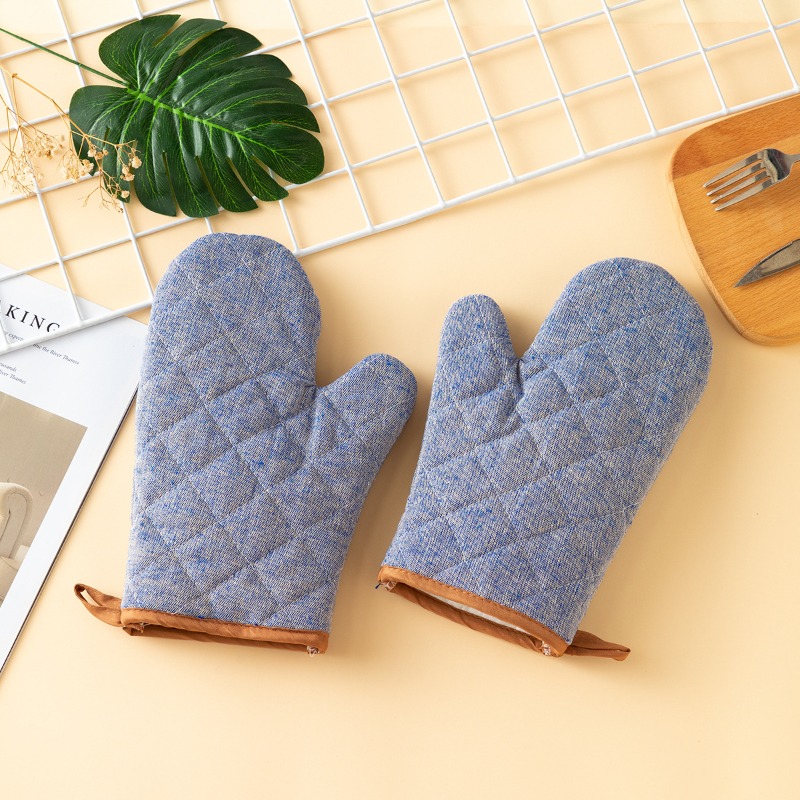 2 個の厚みのあるオーブンミットホームキッチン格子ミット高温 - Kitchen Baking Gloves のレビューと価格