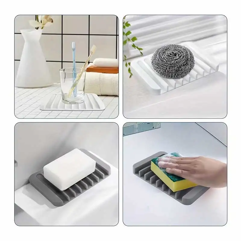 新しい1個入りシリコン製水切り石鹸置き、穴あけ不要、滑り止め - Kitchen Baking Tins のレビューと価格