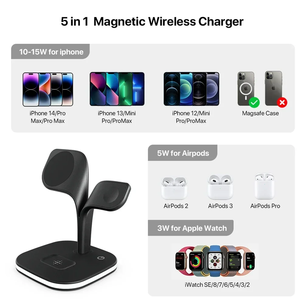 磁気 3 in 1 ワイヤレス充電器 iPhone 13/1 - Cooling Rack Wire のレビューと価格