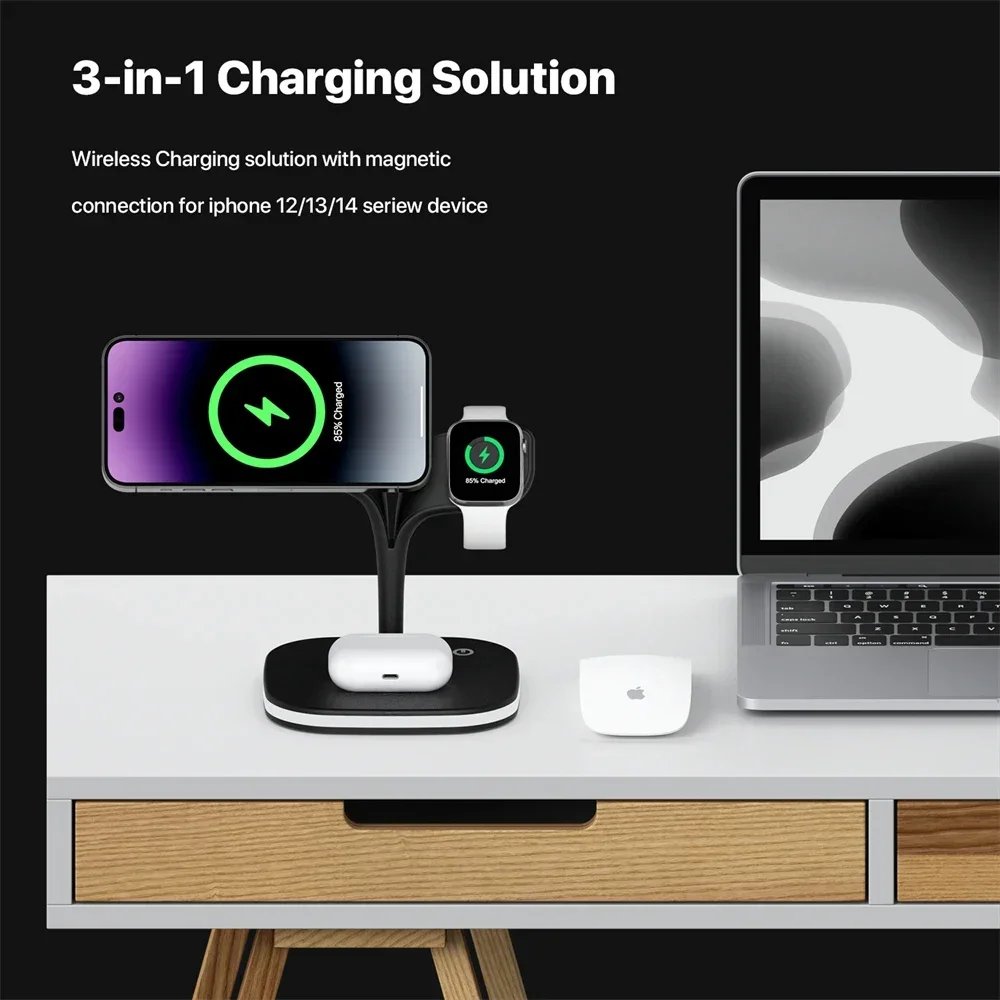 磁気 3 in 1 ワイヤレス充電器 iPhone 13/1 - Cooling Rack Wire のレビューと価格