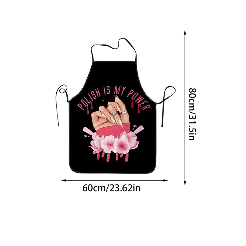 1 個ネイルアート印刷美容キッチン女性エプロン家庭用クリーニ - Kitchen Baking Area のレビューと価格