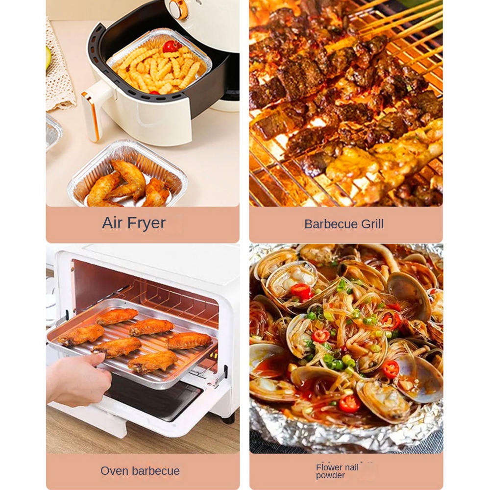 20CM エアフライヤー アルミホイルパン 油防止 食品容器 - Kitchen Baking Trays のレビューと価格