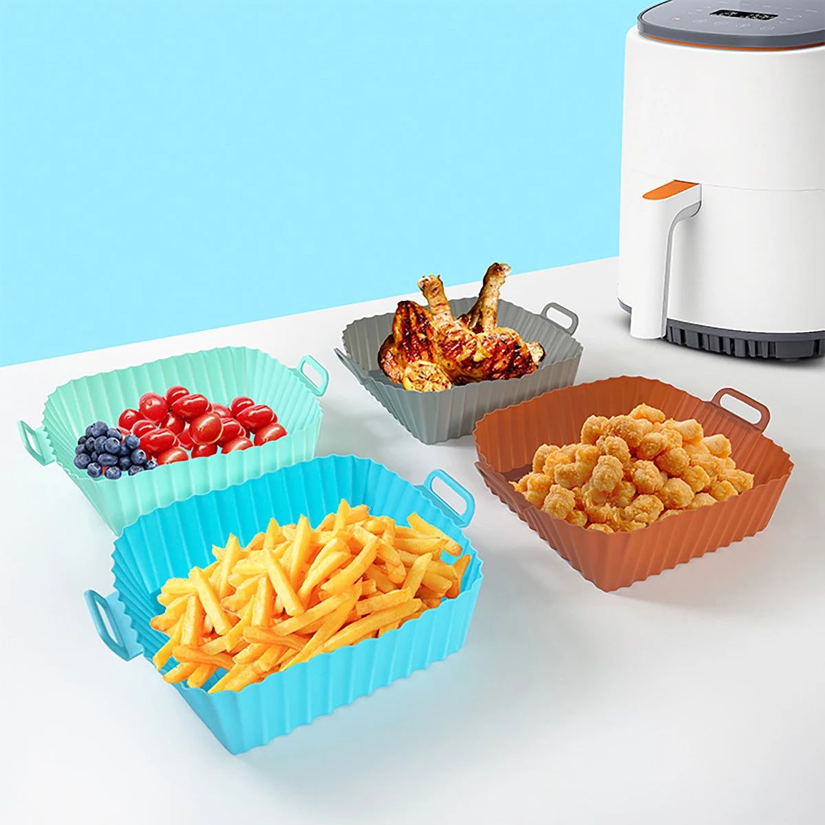 シリコンフライヤーモールド エアフライヤーシリコンライナーポ - Kitchen Baking Trays のレビューと価格