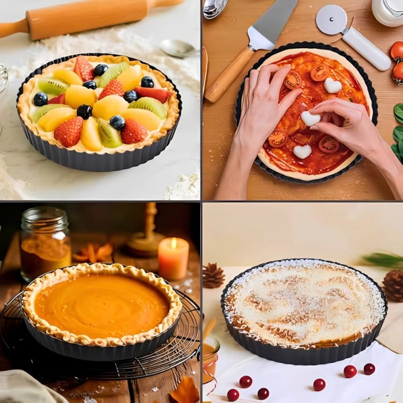 1個入り 取り外し可能な底面溝付きタルトパン ノンスティック - Kitchen Baking Trays のレビューと価格