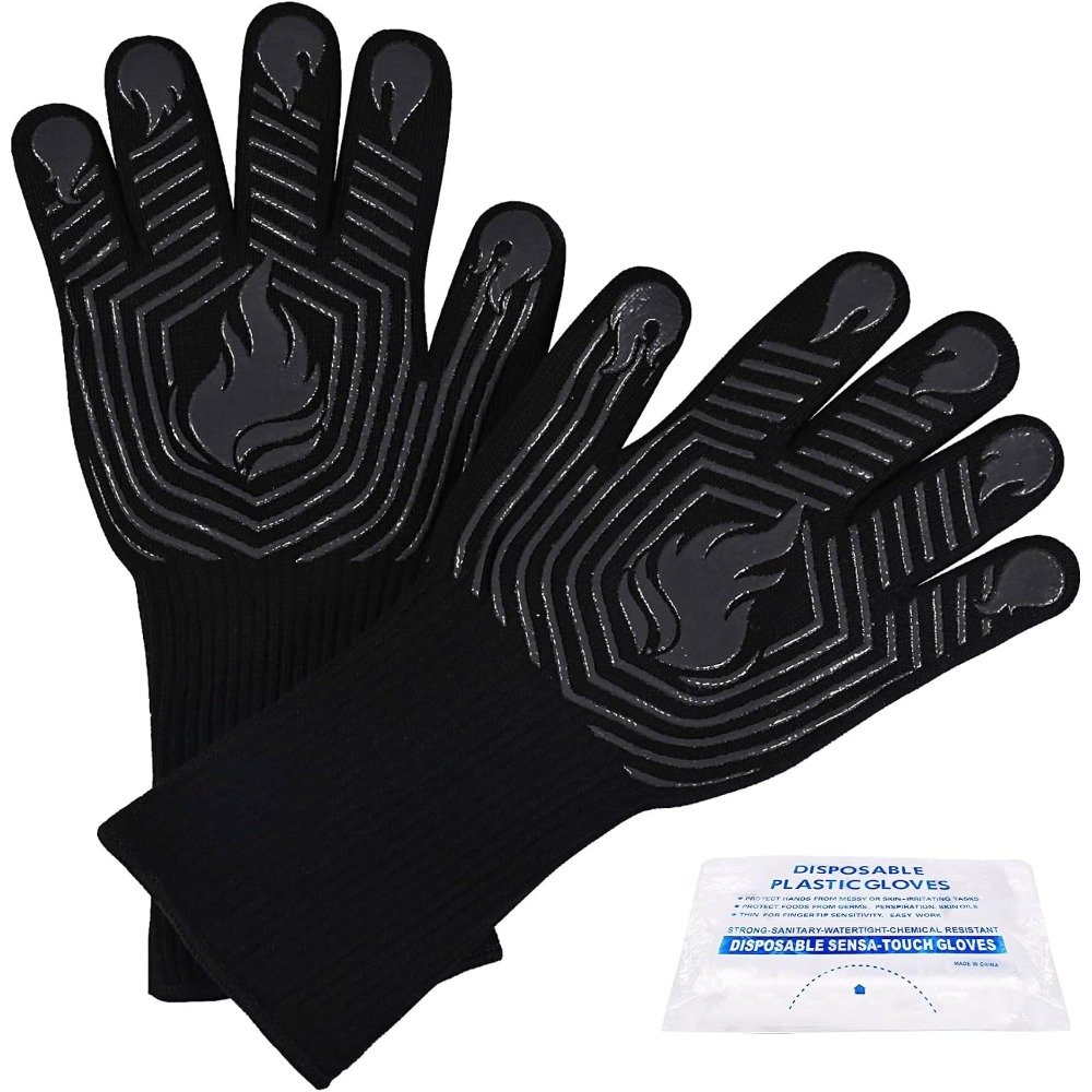 バーベキューグローブ、1472 ° F耐熱手袋、防火ミット、 - Kitchen Baking Gloves のレビューと価格